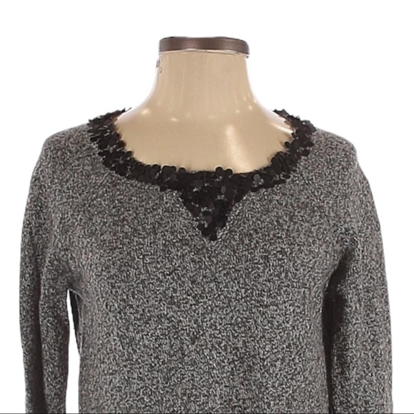 J Crew 100% Lambs Wool Sequin Gray Soft Pullover Sweater Size S - Picture 3 of 8